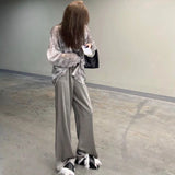 Thanksgiving Day Gifts 2022 Korean Style Wide Leg Pants For Women Harajuku Oversized High Waist Trousers Causal Baggy Floor-Length Bottoms