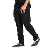 PrettysWomen  Cargo pant  Men Cargo Pants with Pockets Solid Color Loose Drawstring Jogger Sweatpants Casual Trousers for Streetwear