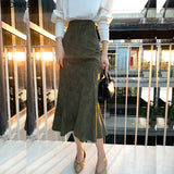 Graduation  2022 New Fashion Women Long Skirts Vintage Mermaid High Waist Solid Color Package Hip Slim Tight Fishtail Office Lady for Winter