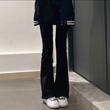 Prettyswomen Micro-flare jeans women's spring and autumn 2022 new high-waisted slim all-match black small straight wide-leg mom jeans womens