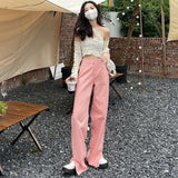 Prettyswomen  Streetwear Women Jeans Pink Y2K Korean Fashion 2022 Harajuku Low Waist Denim Pants Women Loose Trousers Female Clothing