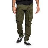 PrettysWomen  Cargo pant  Men Cargo Pants with Pockets Solid Color Loose Drawstring Jogger Sweatpants Casual Trousers for Streetwear