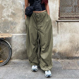 Prettyswomen Boyfriend White Cargo Pants Baggy Pocket Patchwork Low Rise Casual Pants Capris Women Streetwear Korean Fashion Trousers