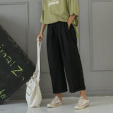 Prettyswomen Casual Pants Women Solid Wide Leg Trousers Ins BF Harajuku All-Match Loose Korean Style Womens Chic Ulzzang Drawstring Fashion