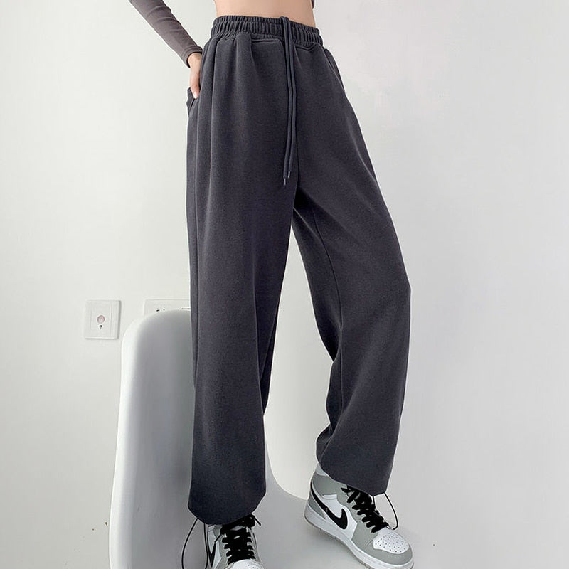 Thanksgiving Day Gifts 2022 Spring And Autumn Hot Girls Street Style Printed Love Sweatpants Women's Thin High Waist Elastic Waist Guards Casual Loose