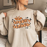 Prettyswomen Spooky Season Sweatshirt Spooky Season Halloween Hoodie Cute Ghost Graphic Pullover Spooky Vibes Halloween Crewneck Sweatshirts