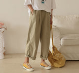 Prettyswomen Casual Pants Women Solid Wide Leg Trousers Ins BF Harajuku All-Match Loose Korean Style Womens Chic Ulzzang Drawstring Fashion