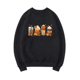 Prettyswomen Halloween Costume Fall Coffee Sweatshirt Cute Fall Hoodie Thanksgiving Sweatshirt Halloween Hoodies Women Clothes Coffee Lover Pullovers Tops