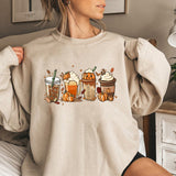 Prettyswomen Halloween Costume Fall Coffee Sweatshirt Cute Fall Hoodie Thanksgiving Sweatshirt Halloween Hoodies Women Clothes Coffee Lover Pullovers Tops