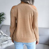 Thanksgiving Day Gifts 2022 New Women Causal Autumn Winter Off The Shoulder Solid Color Loose Knitted Sweater For Ladies Fashion All Match Tops