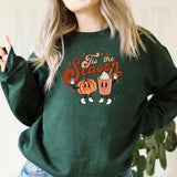 Prettyswomen Halloween Costume Retro Boho Fall Sweatshirt Spooky Season Women Halloween Pullover Pumpkin Spice Crewneck Sweatshirts Funny Unisex Halloween Tops