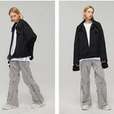 Thanksgiving Day Gifts 2022 Harajuku Cargo Pants For Women Grey Fashion Female High Waist Trousers Hip Hop Baggy Oversized Wide Leg Bottoms