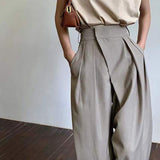 Thanksgiving Day Gifts Khaki Wide Leg Women's Pantsuit Baggy Classic Pants Vintage Palazzo Office Elegant Casual Trouser Female Work High Waist Pants