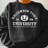 Prettyswomen Halloween Costume Halloween Town Est 1998 University Sweatshirt Spooky Women Long Sleeve Jumper Halloween Pullovers