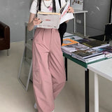 Thanksgiving Day Gifts Pink Cargo Pants Women Y2k Japanese Style Harajuku High Waist Trousers Ins Solid Causal Straight Baggy Wide Leg Bottoms