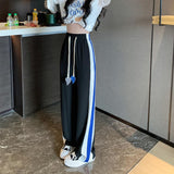 Prettyswomen Korean Style New Spring/Autumn Women Cotton Patchwork Full Length Pants Casual Loose Elastic Waist Cotton Straight Pants V516