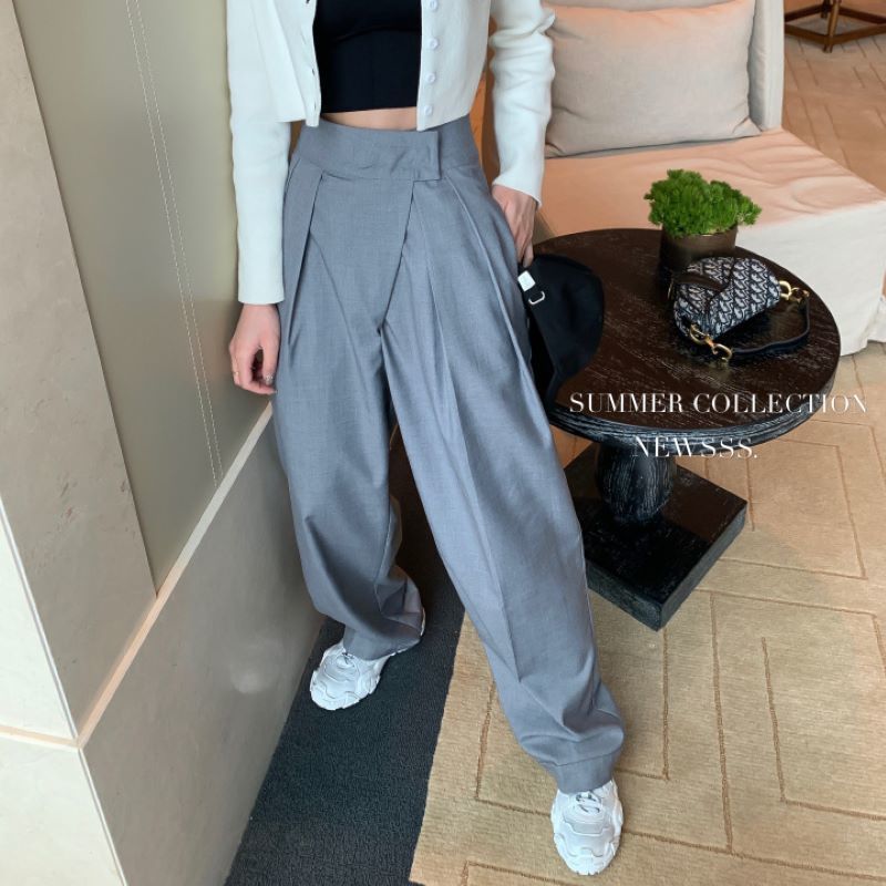 Thanksgiving Day Gifts Gray Causal Pantsuit For Women 2022 Baggy Straight High Waist Pants Solid Full Length Bottoms Black Wide Leg Trousers