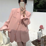 Prettyswomen Women Chic Single Breasted Blazer Basics Coat Female 2022 Elegant Candy Color Long Sleeve Ladies Outerwear Stylish Tops