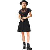 Prettyswomen Halloween Costume Halloween 2022 Gothic Dress Prom Lolita Y2K Mini Black Draped Bodycon Vintage Birthday For Women Plus Size 2XL
