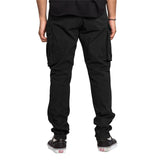 PrettysWomen  Cargo pant  Men Cargo Pants with Pockets Solid Color Loose Drawstring Jogger Sweatpants Casual Trousers for Streetwear