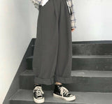 Prettyswomen Casual Pants Women Solid Simple Loose Chic Wide Leg Trousers Females Harajuku Streetwear Ulzzang New Pantalones De Mujer Unisex