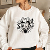 Prettyswomen Halloween Costume Local Witches Union Salem Sweatshirt Halloween Sweatshirt Women Hoodies Witches Clothes Long Sleeve Pullovers Fall Tops Hoodie