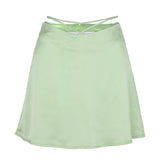 PrettysWomen New Summer Mini Skirts Fashion Women SilkA-line Skirts High waist Short Solid Soft female Skirts