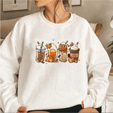 Prettyswomen Halloween Costume Fall Coffee Sweatshirt Cute Fall Hoodie Thanksgiving Sweatshirt Halloween Hoodies Women Clothes Coffee Lover Pullovers Tops