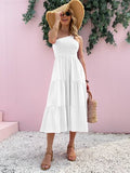 PrettysWomen-Smocked Single Shoulder Sleeveless Dress