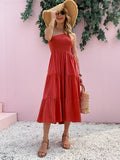 PrettysWomen-Smocked Single Shoulder Sleeveless Dress